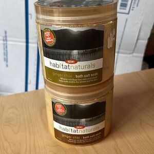 Habitat Naturals Bath Salt Soak 16 oz Ginger Chai Lot of 2